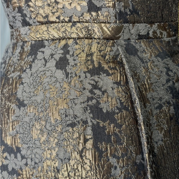 Calvin Klein multi metallic floral off-the- shoulder cocktail dress 2 - Picture 11 of 14